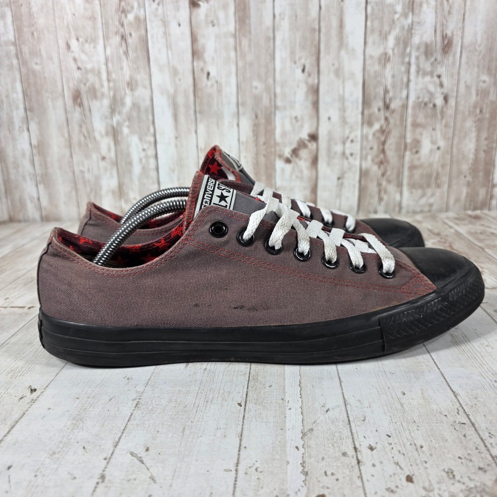 Converse Chuck Taylor All Star Low Top Mens 10.5 Charcoal Red Star 885247
